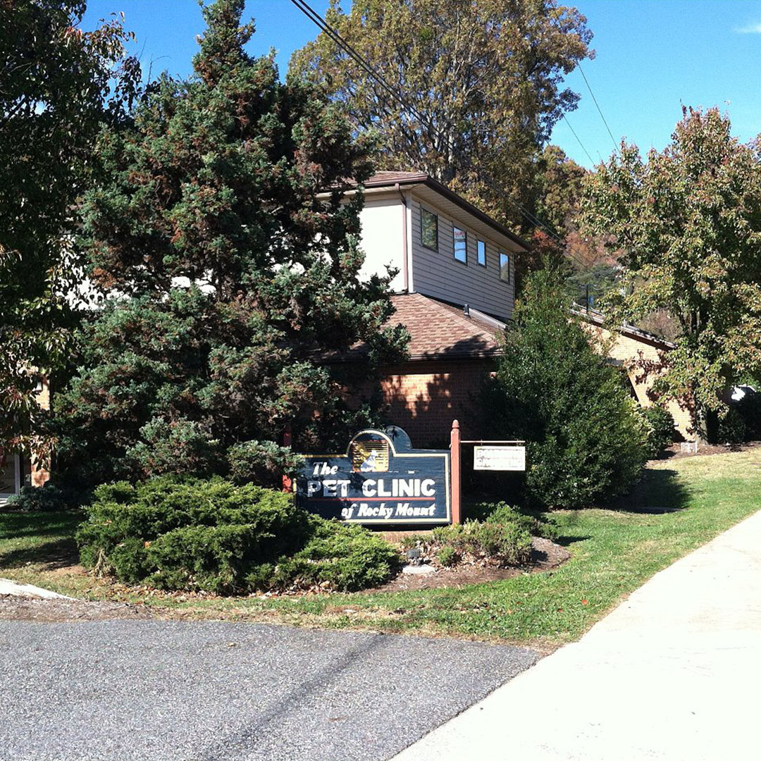 The Pet Clinic of Rocky Mount Sign Board Out Side View